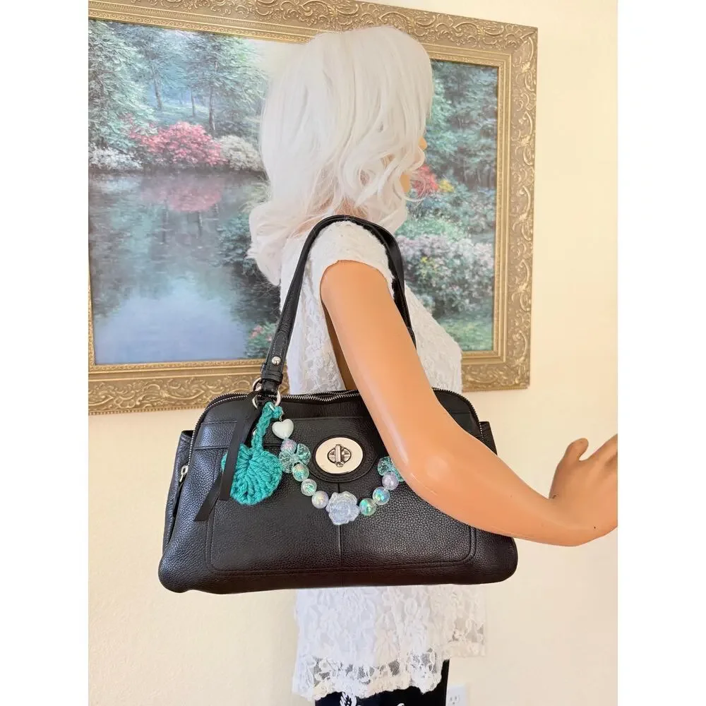 Vtg COACH Penelope black leather Satchel Bag F16529